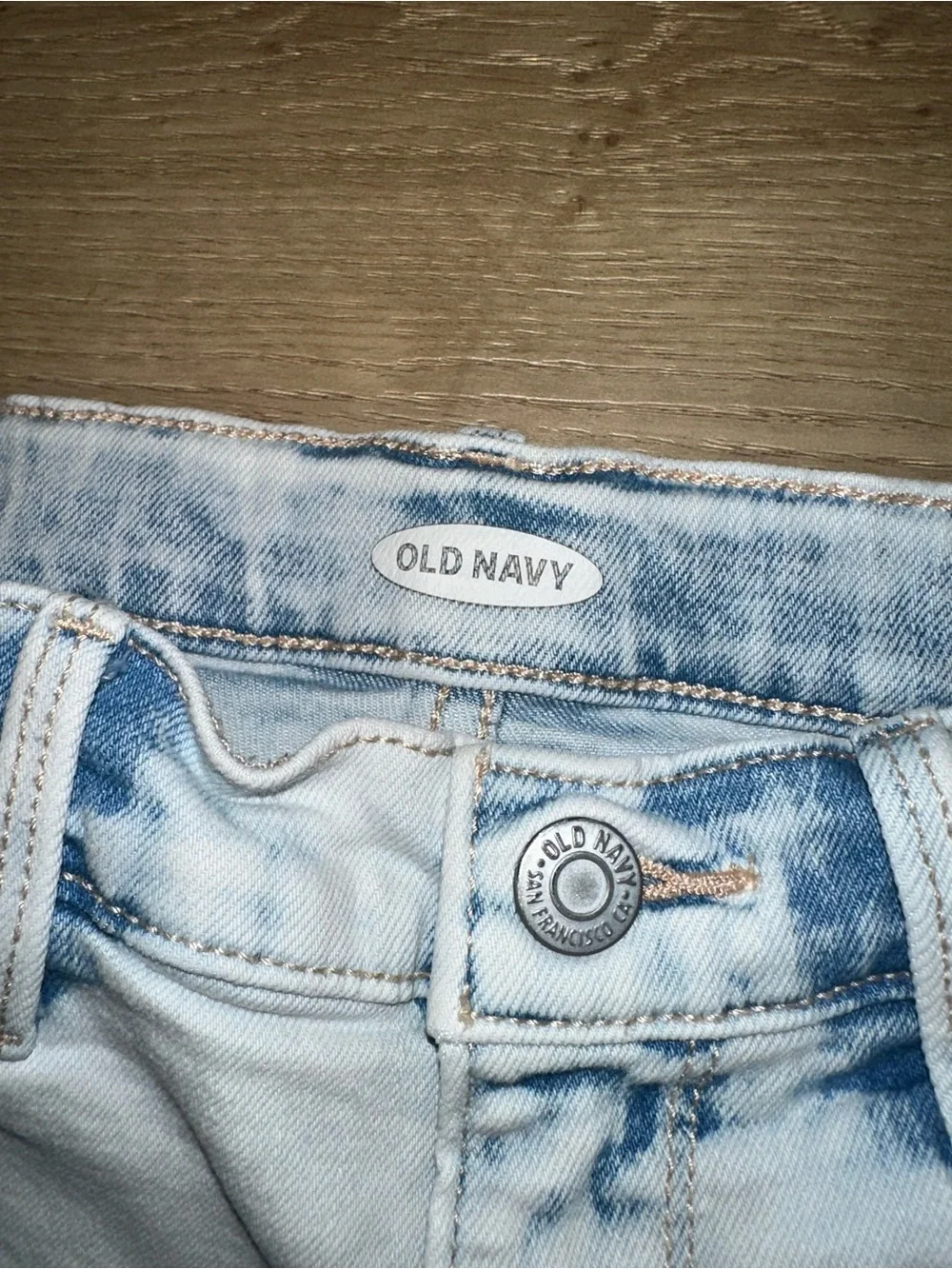 Old Navy Faded Light Blue Denim Cuffed KIDS Shorts